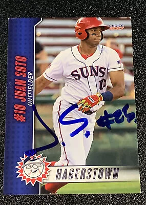 2017 Juan Soto Hagerstown Suns BAS Beckett Auto Minor League RC Rookie 500 Made • $295