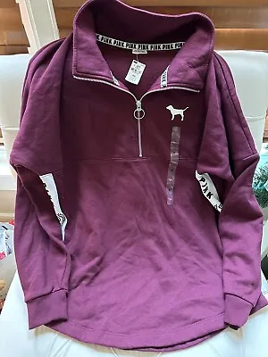 Victoria’s Secret Pink Half Zip PulloverXS New Roomy Fit • $24.50