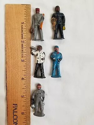 Lot Of 5 Barclay 1930's Mini Metal Figures Train Conductor Black Porters Waiter • $24