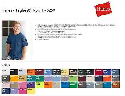 100 Hanes T-SHIRTS BLANK BULK LOT Colors Or 112 White Plain S-XL Wholesale 50 • $18.69
