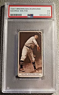 1910 T207 George Wiltse Brown Background PSA 1.5 Recruit • $60