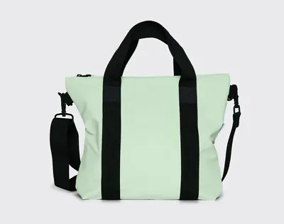 RAINS Tote Bag Mini Water Resistant Crossbody Bag With Strap Mineral Mint NWT • $42