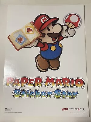 Paper Mario Sticker Star Large Promo Poster Giant Stickers Nintendo 3DS 18 X 25 • $15