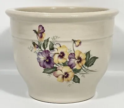 Zanesville Stoneware PANSY Planter Pot Crock Vtg Ohio USA 4 3/8  X 5 5/8  UNUSED • $27.99