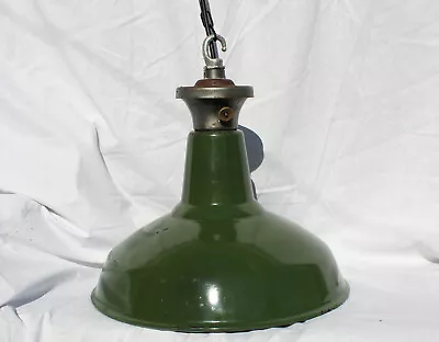 £52.50 • Buy Vintage Benjamin 35cm Lightshade 1950`s Industrial Green Enamel
