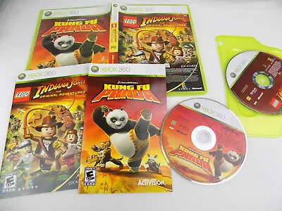 Mint Disc Xbox 360 LEGO Indiana Jones Kung Fu Panda Combo Dual Pack - Inc Manual • $14.94