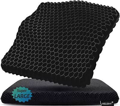 Thick Gel Wheelchair Seat Cushion - 19x18x1.65 Non-Slip Office Chair Cushion XXL • $40.39