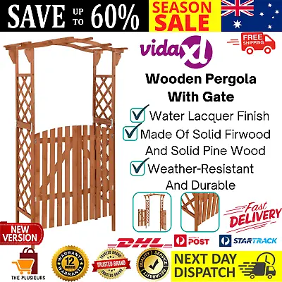 Wooden Garden Arch Gate Trellis Climber Arbour Timber Outdoor Feature Path AU • $210.08