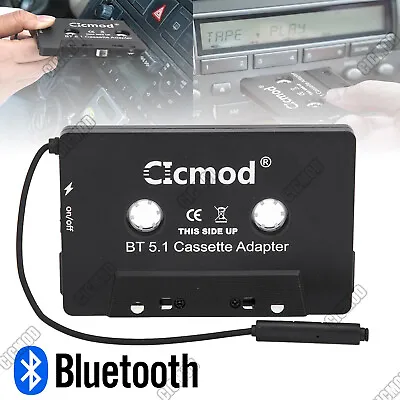 Bluetooth 5.1 Audio Stereo Car Cassette Tape Adapter For IPhone Android MP3 CD • $12.99