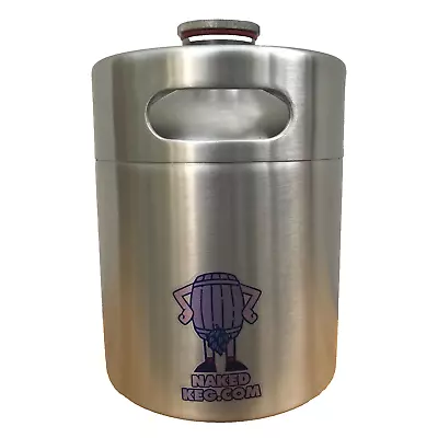 Mini Keg Beer Growler 2L 64oz Stainless Steel Barrel Bottle Screw Top Naked Keg • £37