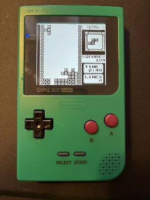 Gameboy Pocket With Funnyplaing IPS Adjustable Backlight Mod - OEM Green Shell! • $157