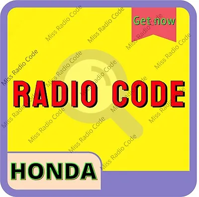 Honda Radio Code Clarity CR-Z Crosstour Element S2000 Prelude CRX Del Sol Type R • $4.90