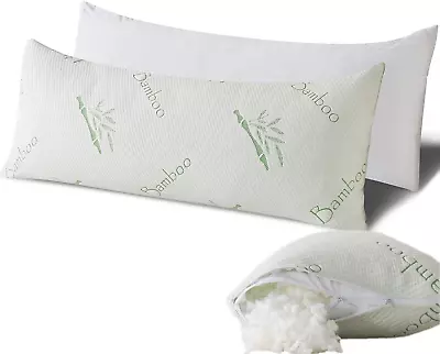 Shredded Memory Foam Full Body Pillow - Removable Bamboo Cover Firm Support 20 • $31.99