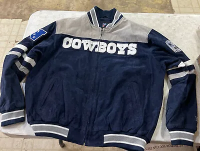 Vintage Dallas Cowboys Varsity Coat Suede Leather NFL Size XL G-III Brand • $179.99