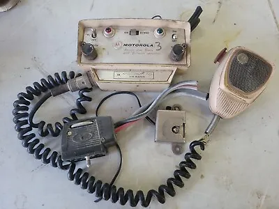 Vintage Portable Motorola Mocom 70 Fm Radio  Color Tan W/ Mic Key Switch Cable 3 • $200