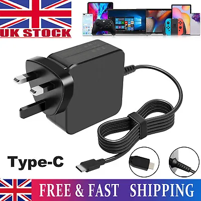 USB Type-C AC Adapter Charger For Lenovo ThinkPad X1-Carbon 5th 6th 7th 8th Gen • £13.49