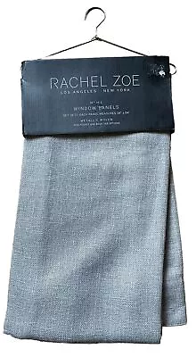 Pair Curtain Panels 38”x84  Silver Gray Gold Woven Metallic Luxe Rachel Zoe NWT • $95