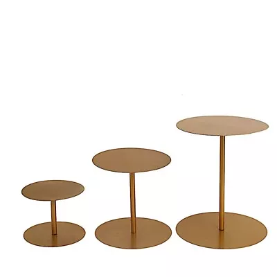 3 Gold Round Metal Cupcake Stands Dessert Pedestals Party Events Decorations • $32.51