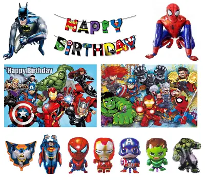 Avenger Party Decoration Balloon Backdrop Banner 3D Foil Kids Party Supplies • £2.89