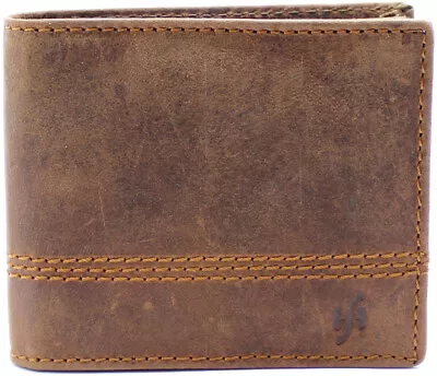 StarHide RFID Real Hunter Leather Wallet With Zip Coin Pocket & ID Window 1150 • £18.90