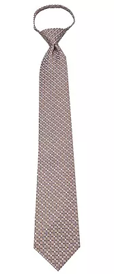 Men's Brown Pretied Zipper Necktie Weddings Business Prom • $12.95