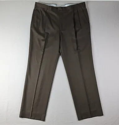 Zanella Bennett Dress Pants Adult 42x31 Wool Brown Pleated Trousers* • $25.35
