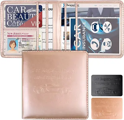 Car Insurance Registration License Leather Wallet Holder Glove Vehicle Glove Box • $9.99