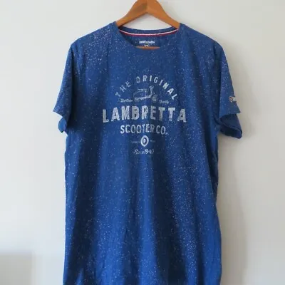 Lambretta  Vespa Scooter T Shirt Size L Blue  Mod Original - A Way Of Life • £4.99