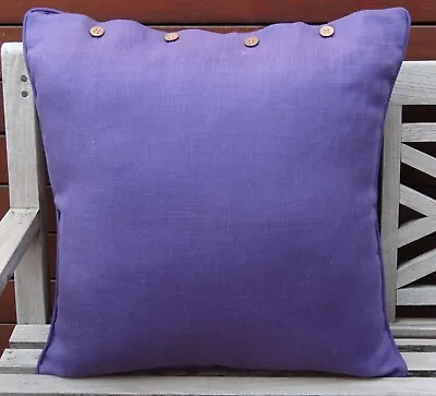 Purple Stonewashed Linen Cushion Cover  60 X 60cm Size Great Daybeds Large Sofa • $39.95