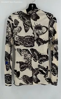 Jil Sander Womens Black Ivory Butterfly Print Long Sleeve Pullover T-Shirt • $34.99