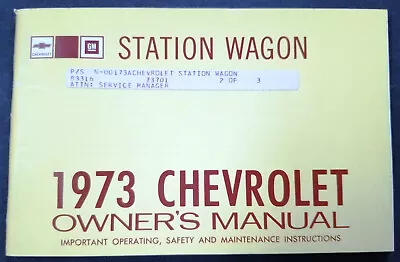 1973 Chevrolet Station Wagon Owners And Drivers Manual • $24