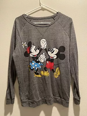 Vintage Disney Parks Dancing Minnie & Mickey Mouse Rhinestone Long Sleeve Top • $25