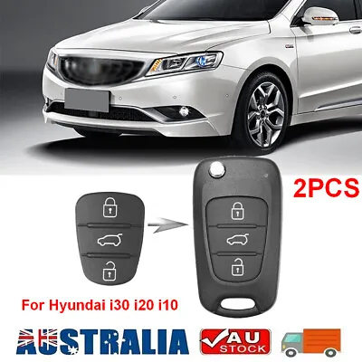 2Pcs Car Flip Key Pad Remote Replacement Case Shell For Hyundai I30 I20 I10 • $8.28