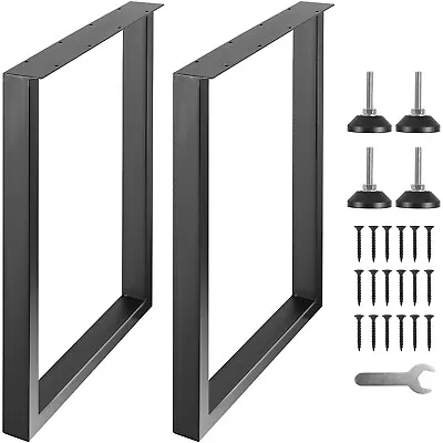 VEVOR 28 Inch Adjustable Furniture Legs Square Solid Steel Set Of 2 Black • $50.39