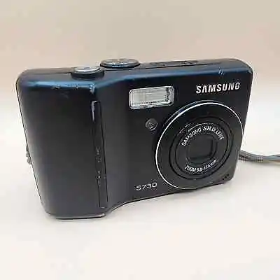 SAMSUNG Digimax S730 7.2MP BLACK Camera AS-IS [WORKS But Digital Display Issue] • $29.99