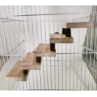 £7.19 • Buy Wooden 5 Layers Hamster Parrot Ladder Cage Climbing Stairs Perches Stand Toy