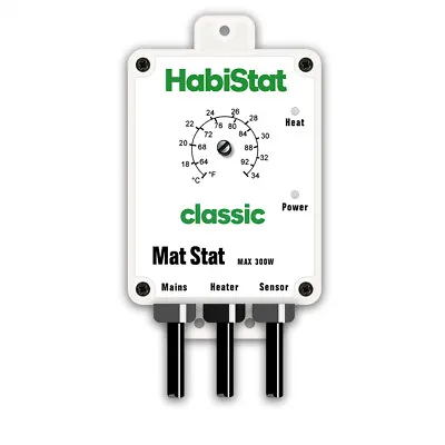 Habistat Mat Stat Thermostat 300w On/Off Vivarium Heat Control Black White • £35.51