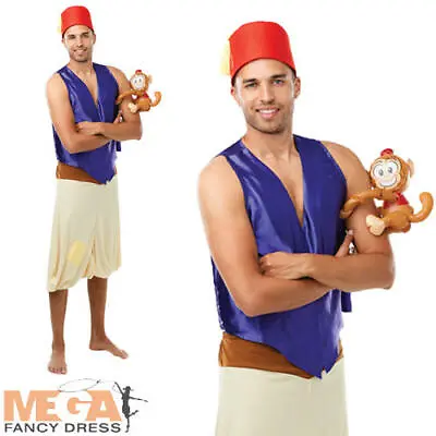 £40.99 • Buy Classic Aladdin Mens Fancy Dress Arabian Disney Fairy Tale Adults Costume Outfit