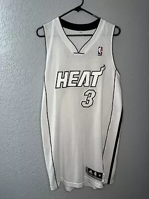 Dwayne Wade Miami Heat White Hot Authentic Rev 30 Pro Cut Jersey Size M RARE!!!! • $500