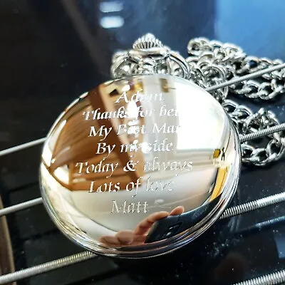 Personalised Engraved Pocket Fob Watch Gift Boxed 40th 50th 60th 70th Birthday  • £13.99