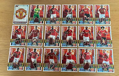 Topps Match Attax 2015/16 Manchester United Complete Team Set X 18 Cards • £4.99