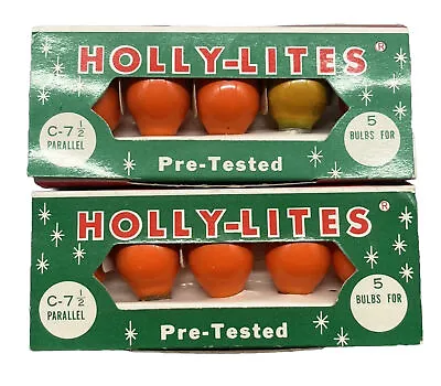 Vintage Holly-Lite Christmas Light Bulbs C 7 1/2 Lamps G1 Untested Lot Of 2 *See • $10