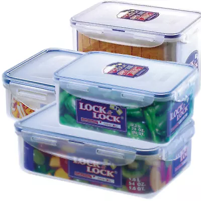 Lock And Lock Clear Plastic Food Storage Container Set Cake Lunch Box Cereal • £6.99