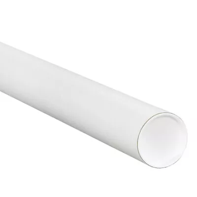 Pack Of 34 White Mailing Tubes 2.5x24  Secure Caps For Shipping • $88.27