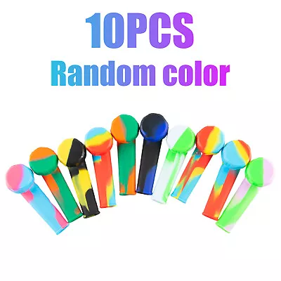 10 Pcs 3.4'' Mini Silicone Smoking Hand Pipe W/ Metal Bowl & Cap Lid Pocket Pipe • $20.99