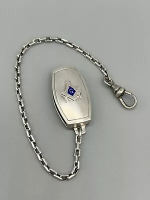 Vintage Hickok Beltogram Sterling Freemasonry Belt Watch FOB Pocket Chain 6.5” • $127.99