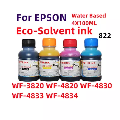 Eco Solvent Ink For WF3820 WF4820 WF4830 WF4833 WF4834 T822 822 Cartridge • $34.99