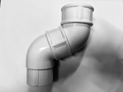 Gutter Swan Neck Down Pipe Spout Round Rainwater Offset Bend 68mm White 112 • £8.99