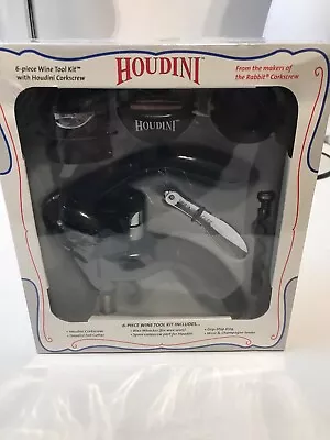 New Houdini 6-piece Black Wine Tool Kit From Rabbit Corkscrew • $21.43