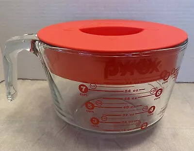 Pyrex 8-Cup Clear Glass Measuring Cup With Red Lid • $39.99